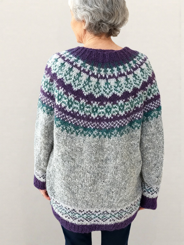 Vintage Icelandic Tribal Button Down Cozy Sweater Cardigan