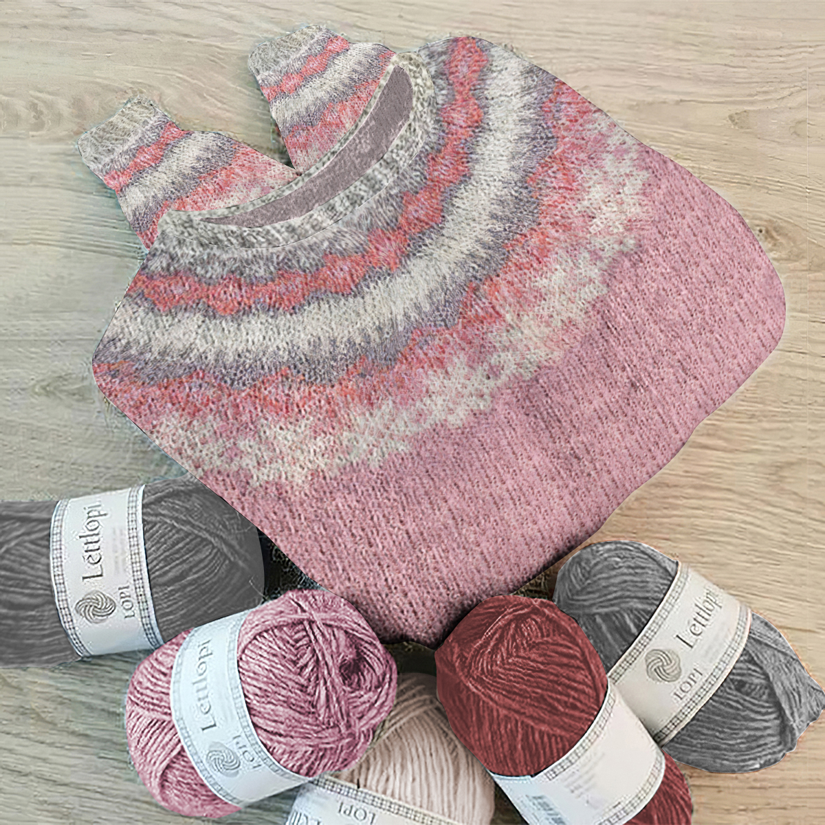 Retro Snowflake Wave Pattern Crew Neck Sweater