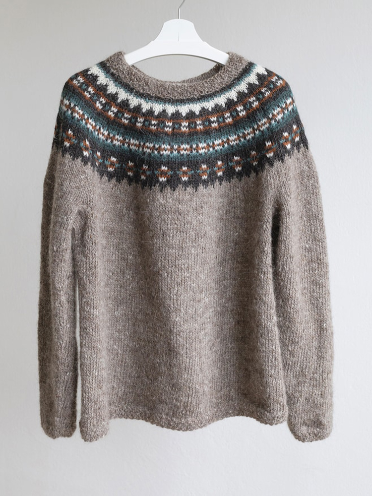 Vintage Knitted Jacquard Iceland Cozy Crew Neck Sweater
