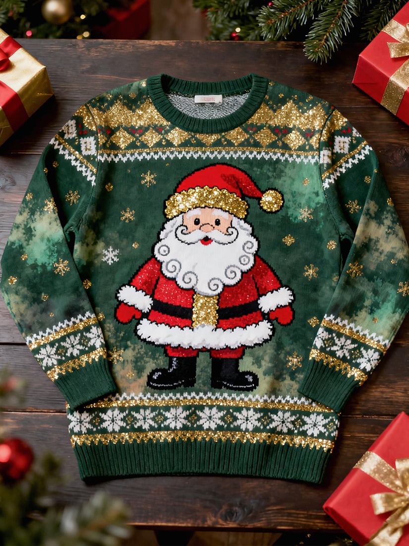 Men's Retro Casual Christmas Art Ugly Sweater