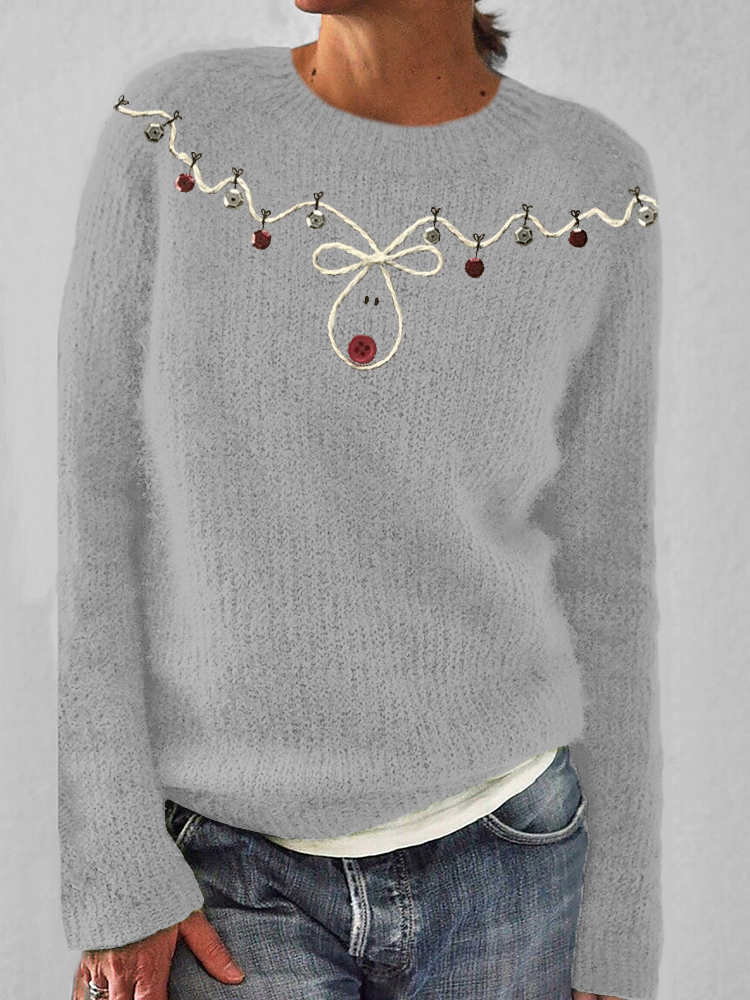 Christmas Moose Women's Crew Neck Sweater