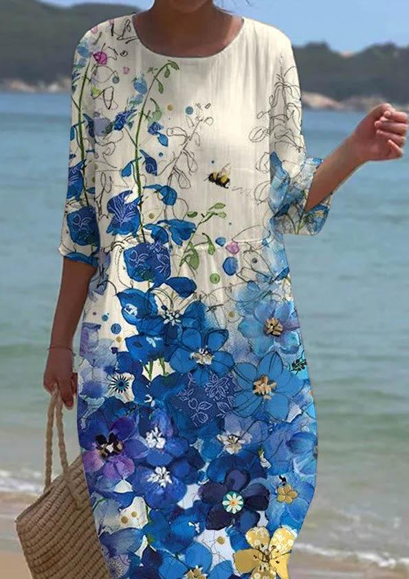 Women's Floral Print Vintage Dress