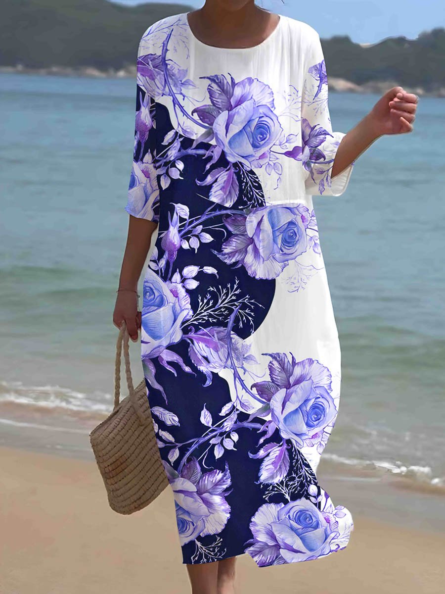 Women's Irregular Flower Resort Style Dress