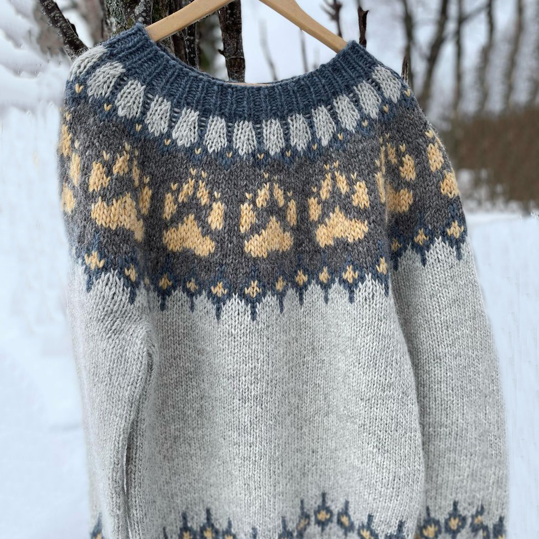 Vintage Vibe Graphics Knitted Iceland Sweater