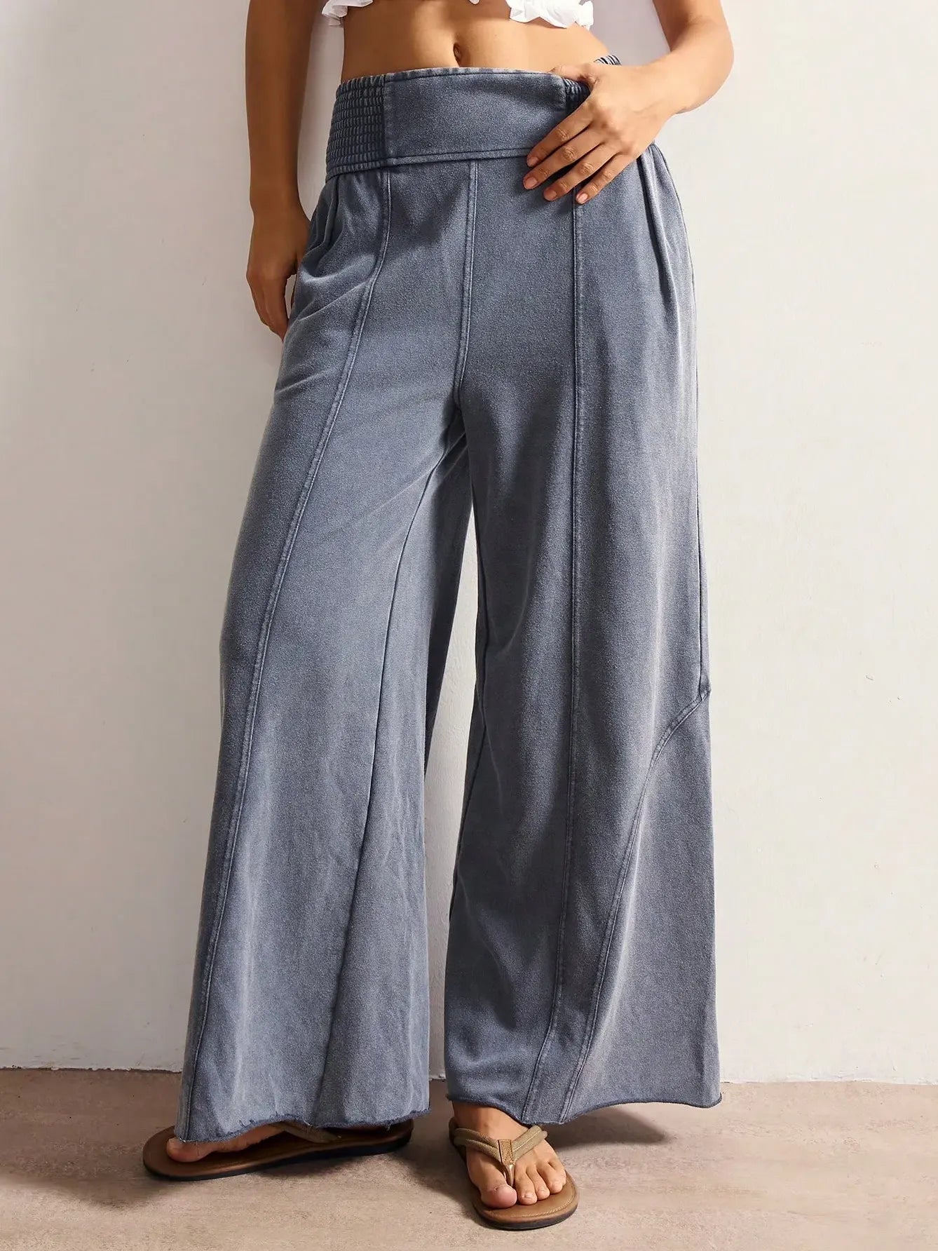 Women's Casual Comfortable Elastic Wide-leg Pants