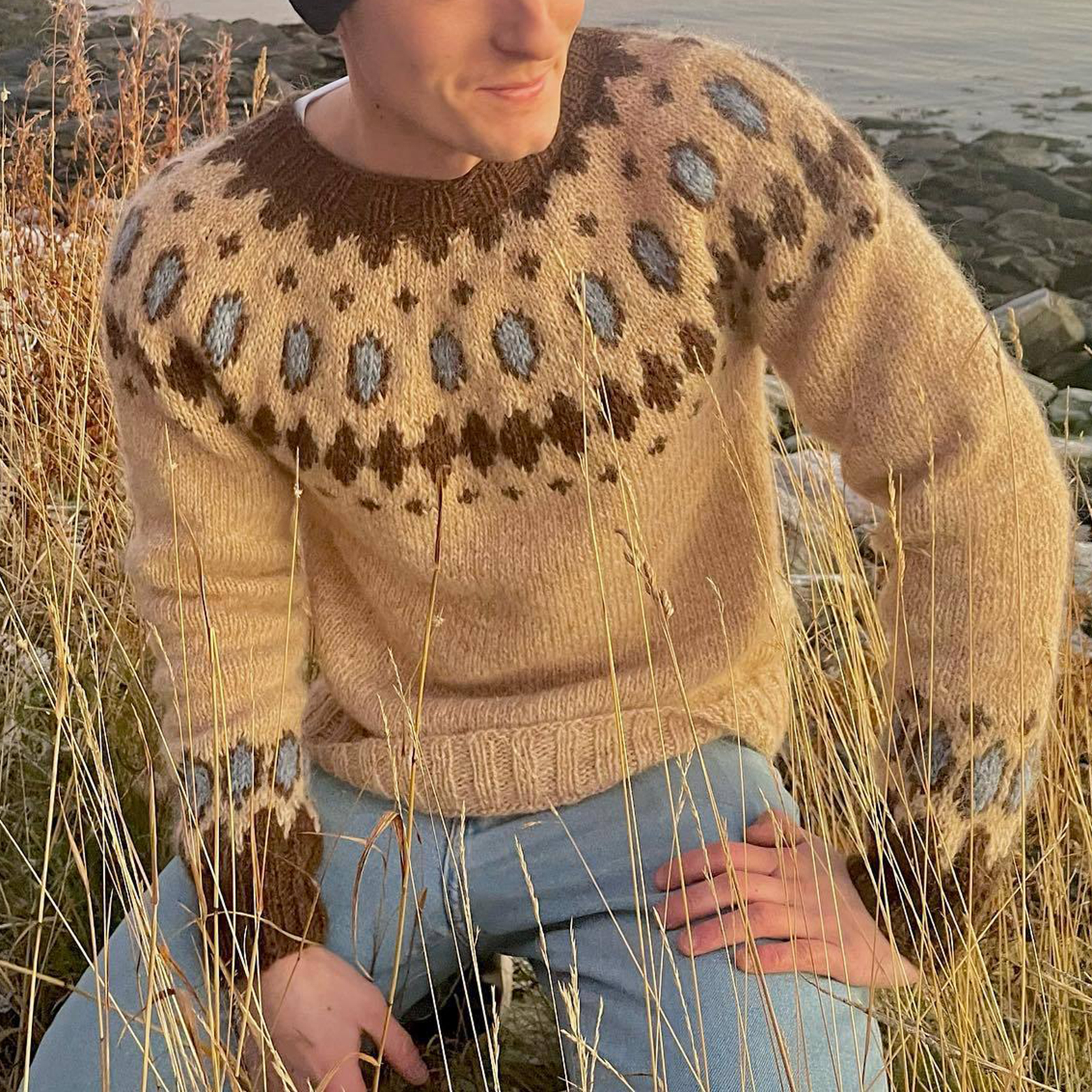 Icelandic Pattern Pullover Sweater