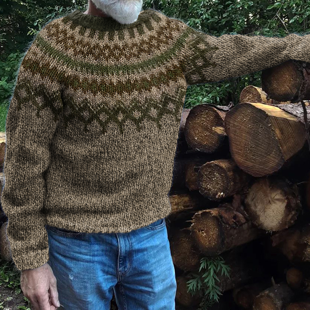 Men's Geometry Jacquard Art Cozy Knit Sweater