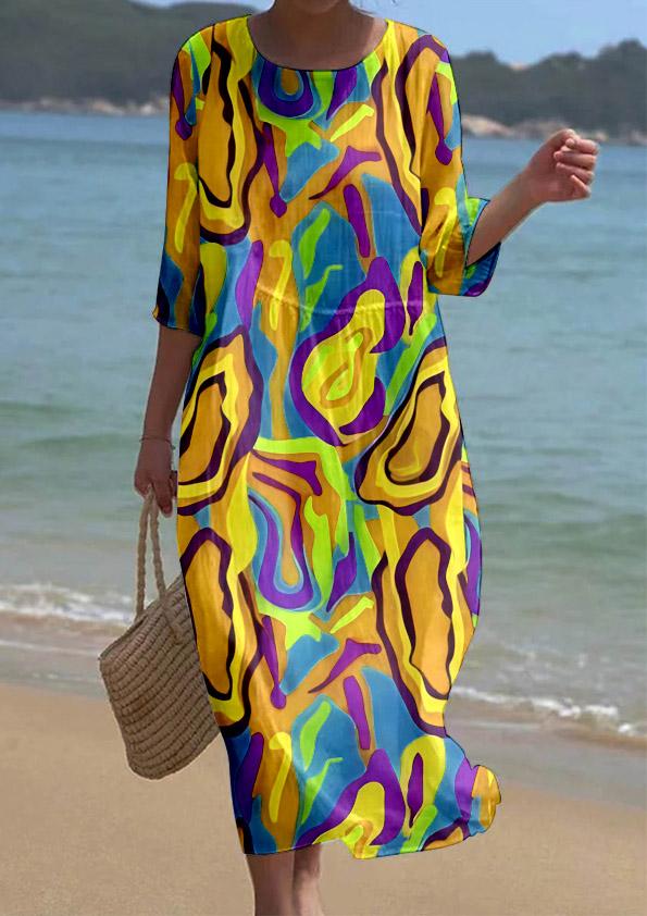 Women's Art Print Resort Style Dress