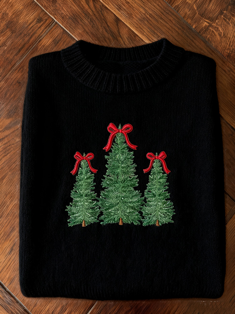 Women's Christmas Art Print Casual Sweater