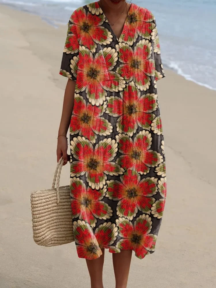 Women's  Flower  Art Print  Casual Dress