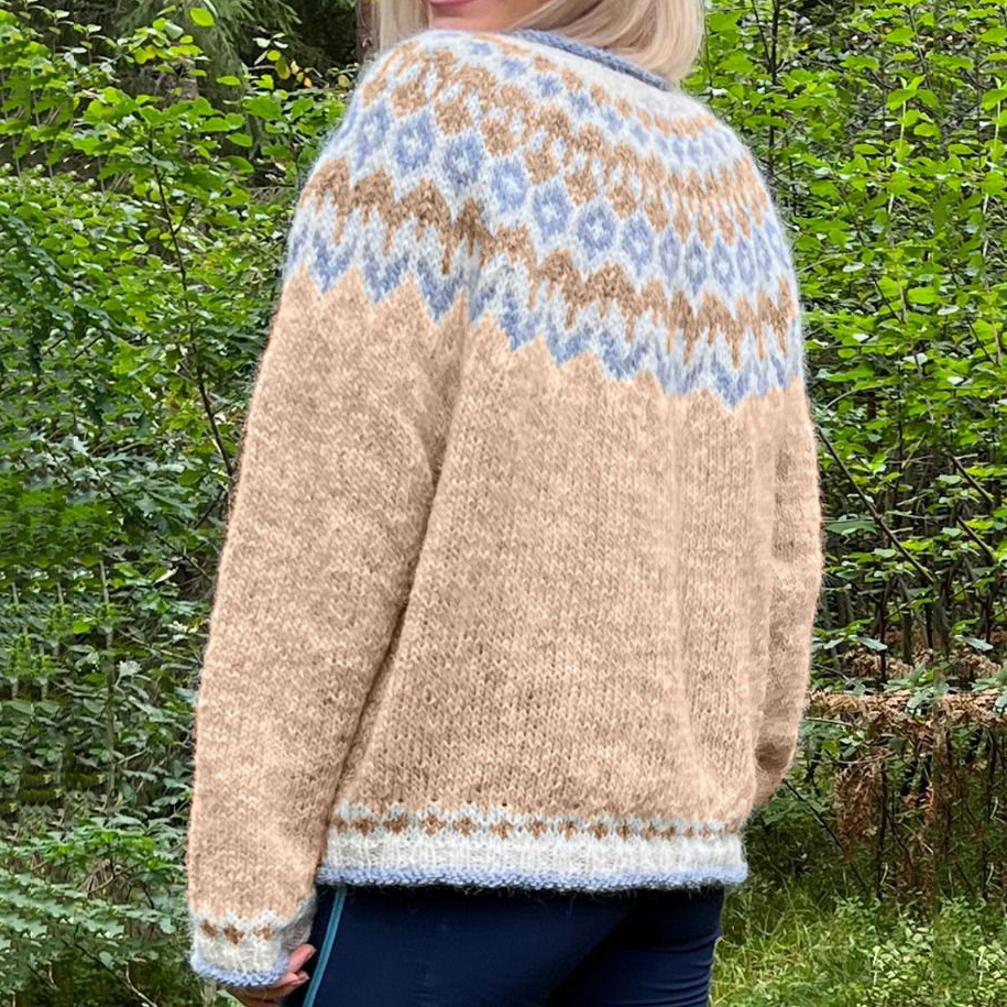 Fairman Island Colorful Pattern Crew Neck Sweater