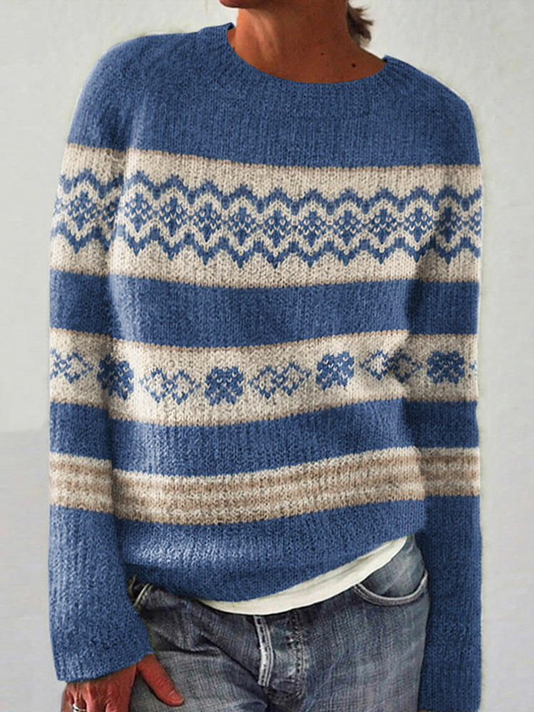 Vintage Icelandic Design Knitted Jacquard Sweater