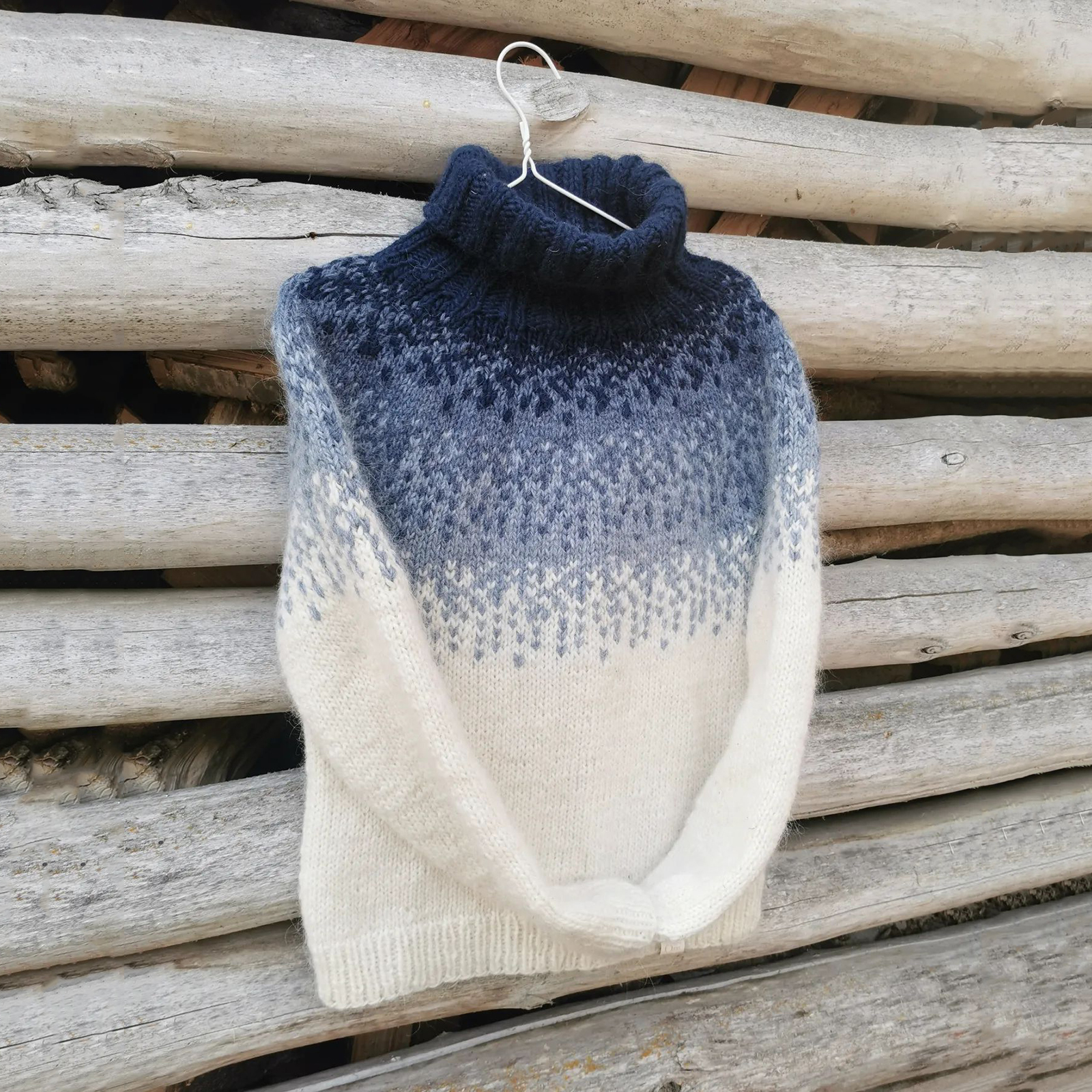 Vintage Fairman Island Contrast Turtleneck Sweater