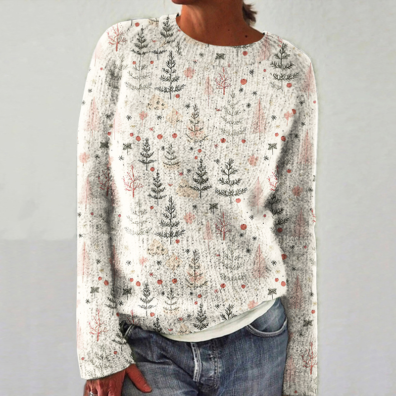 Vintage Christmas Tree Art Knitted Sweater