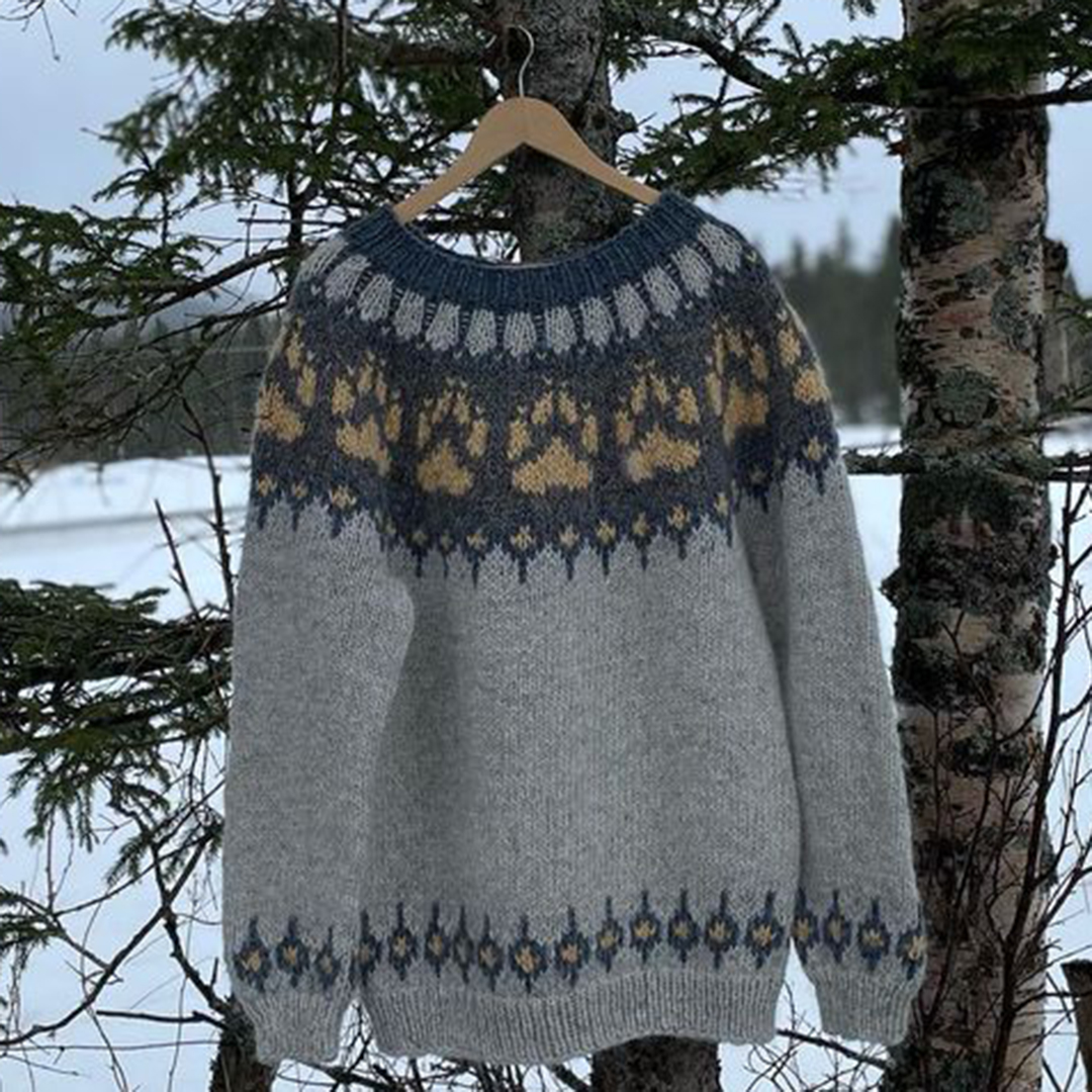 Vintage Vibe Graphics Knitted Iceland Sweater