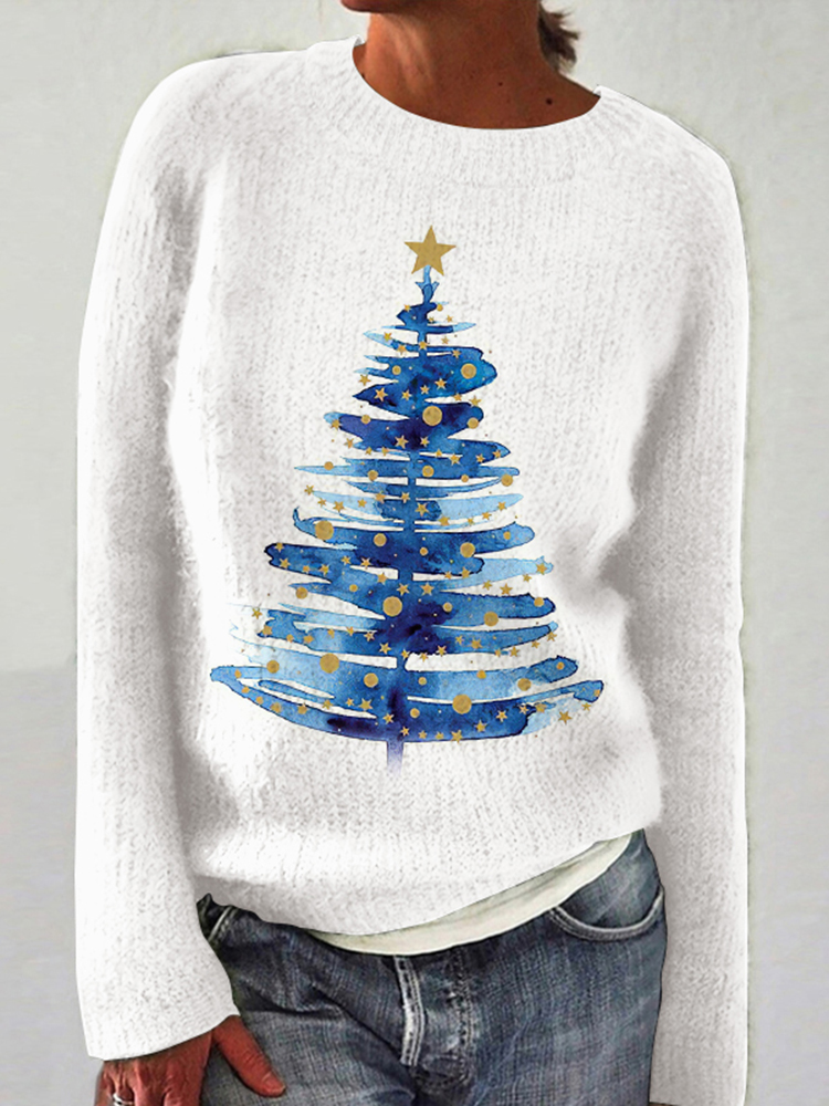Women's Christmas Tree Casual Cozy Sweater