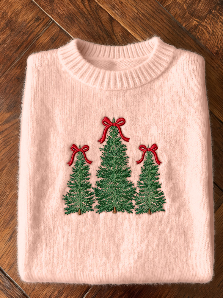 Women's Christmas Art Print Casual Sweater