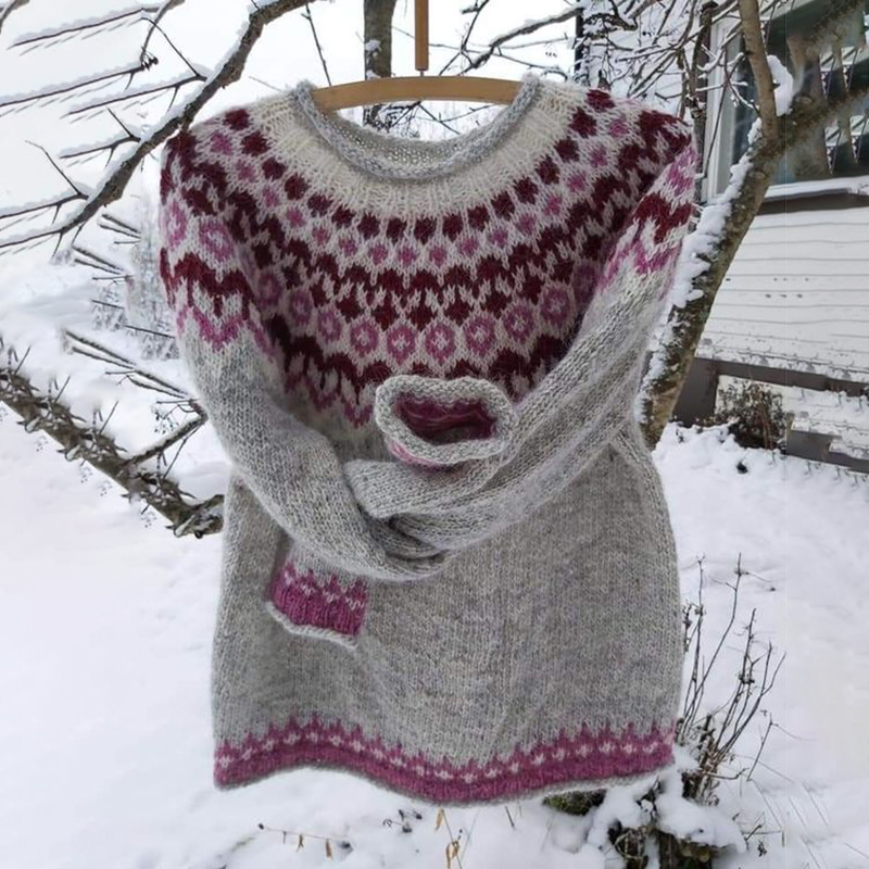 Vintage Icelandic Geometric Cozy Sweater