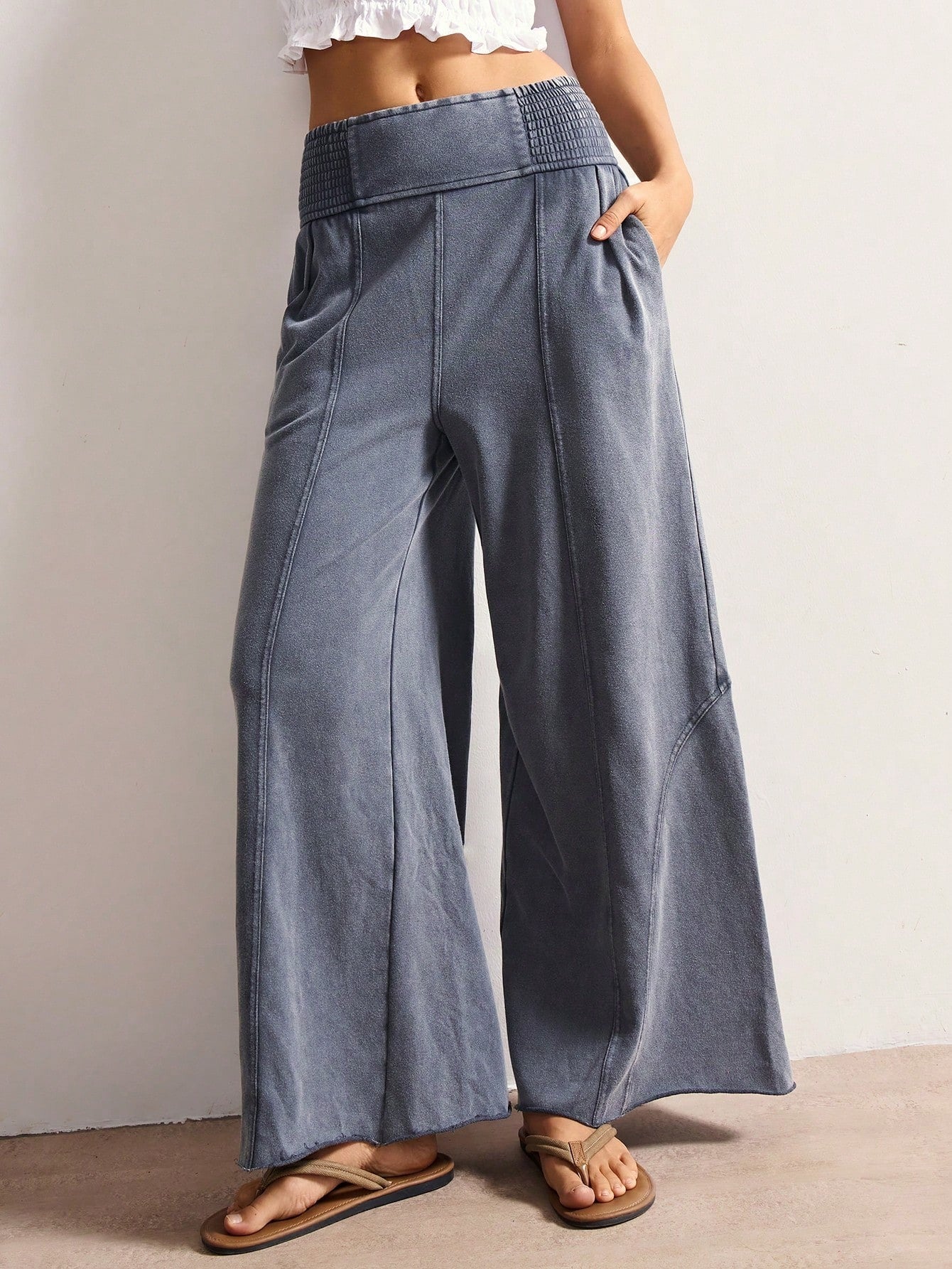 Women's Casual Comfortable Elastic Wide-leg Pants