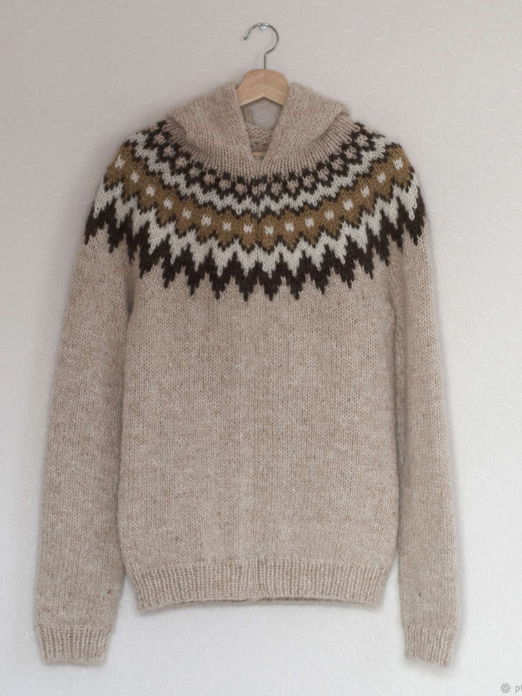 Vintage Patterned Knitted Icelandic Hooded Sweater(Unisex)