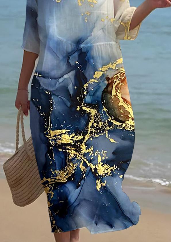 Women's Art Fluid Pattern Resort Dress