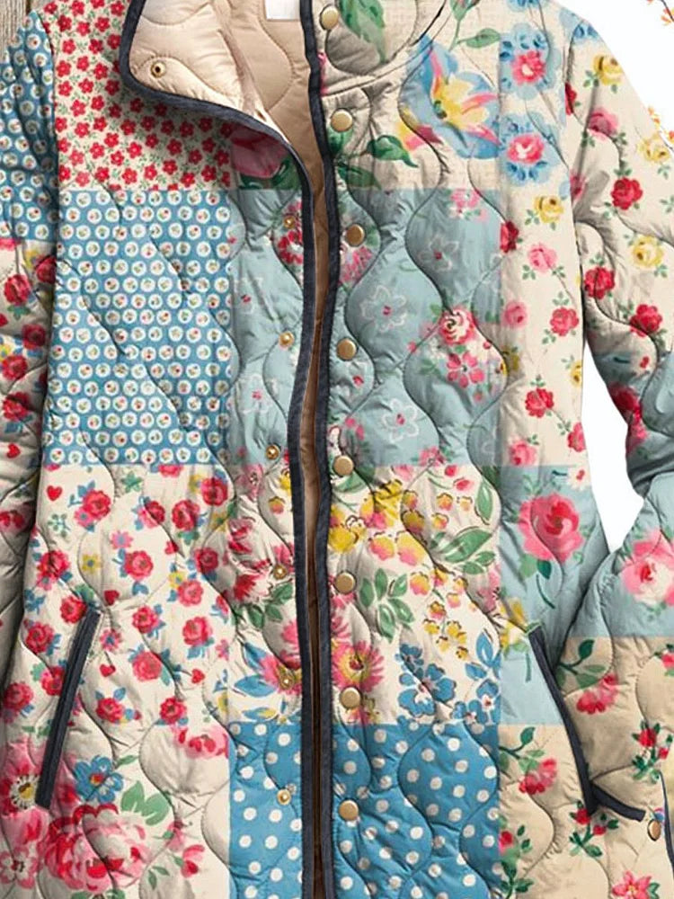 Alexa - Charming Floral Quilted Jacket for Women - Vintage Casual Style