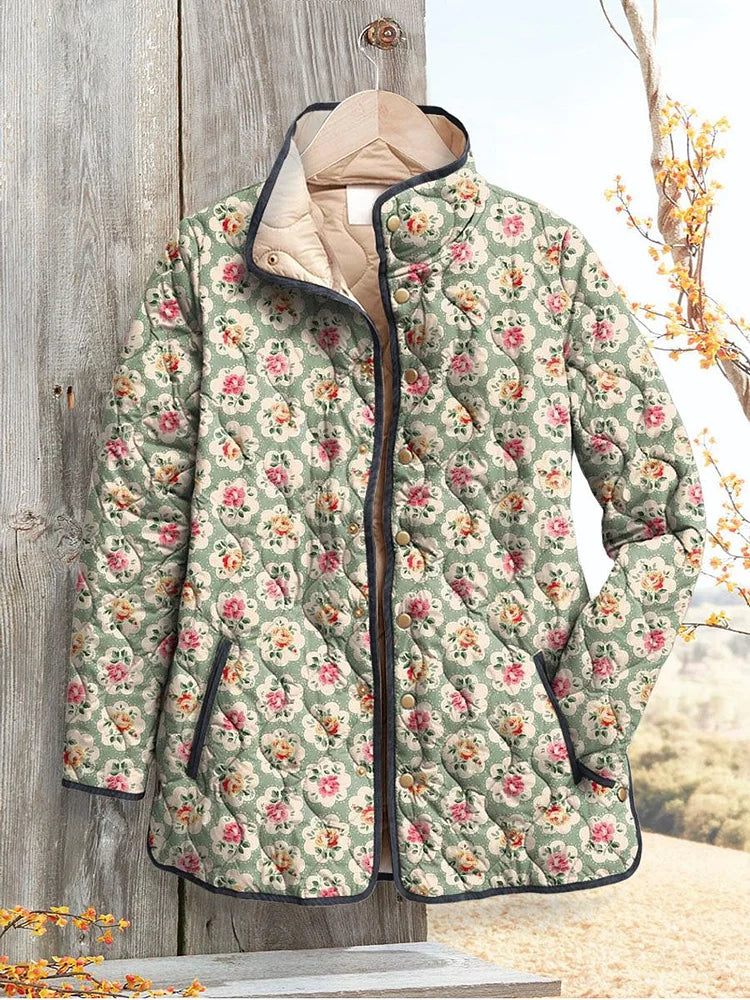 Amor - Vintage Floral Art Print Jacket for Women