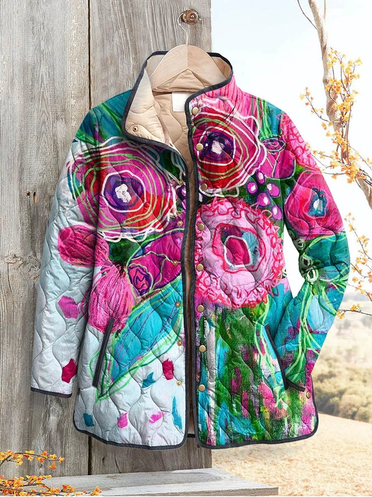 Via - Floral Patterned Women's Elegant Jacket