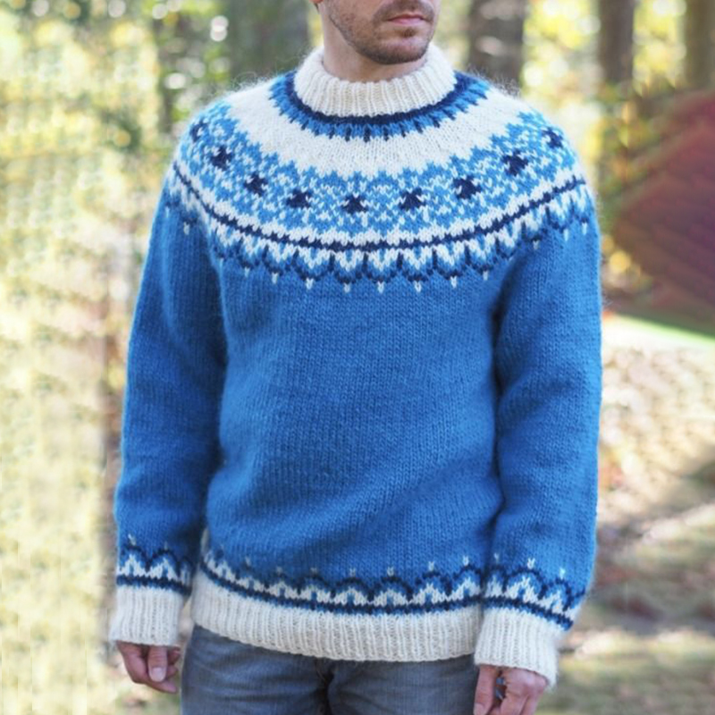 Retro Warm Icelandic Nordic Pullover Sweater