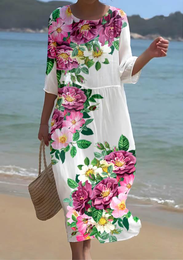 Women's Floral Pattern Resort Dress