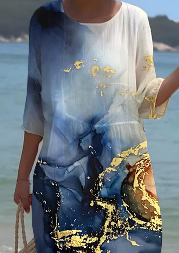 Women's Art Fluid Pattern Resort Dress