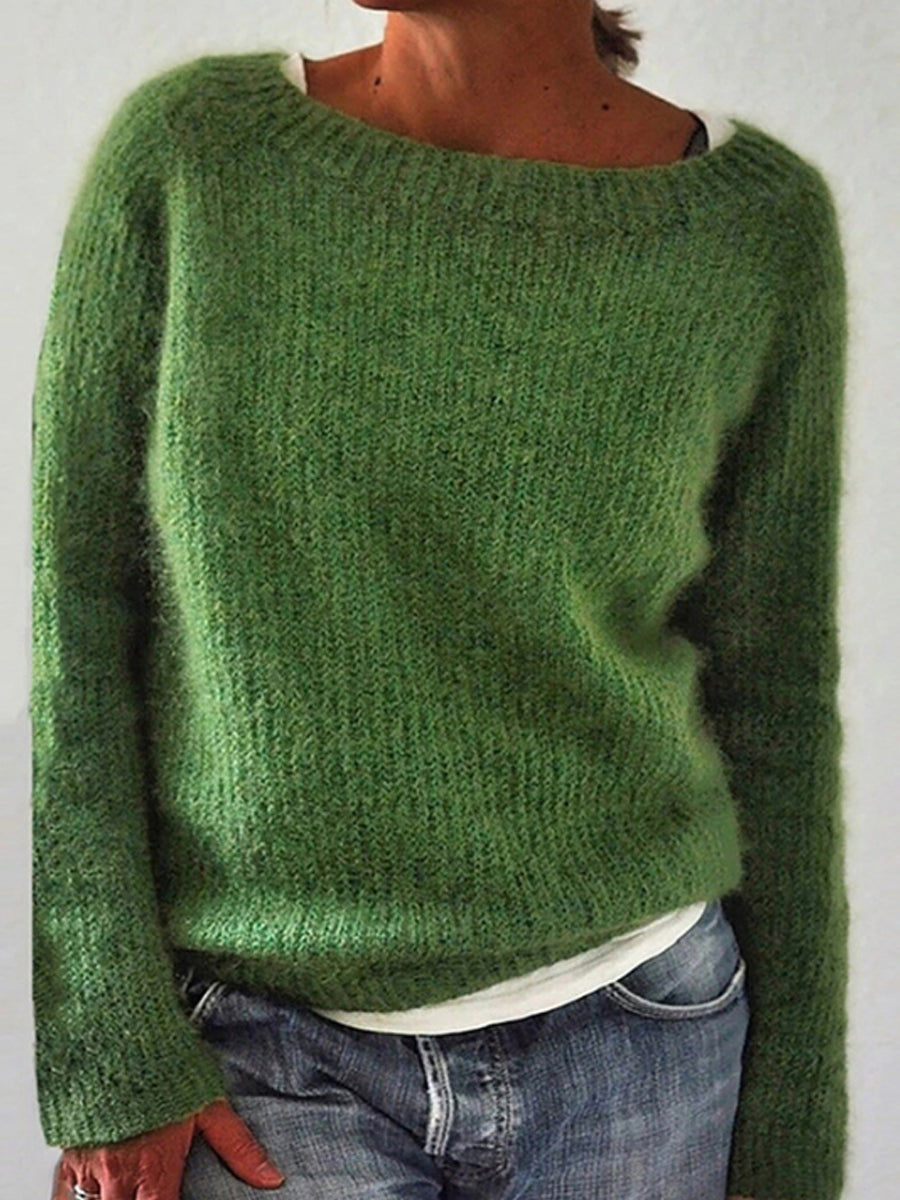 Women's Icelandic Sweater Crew Neck Loose Pullover