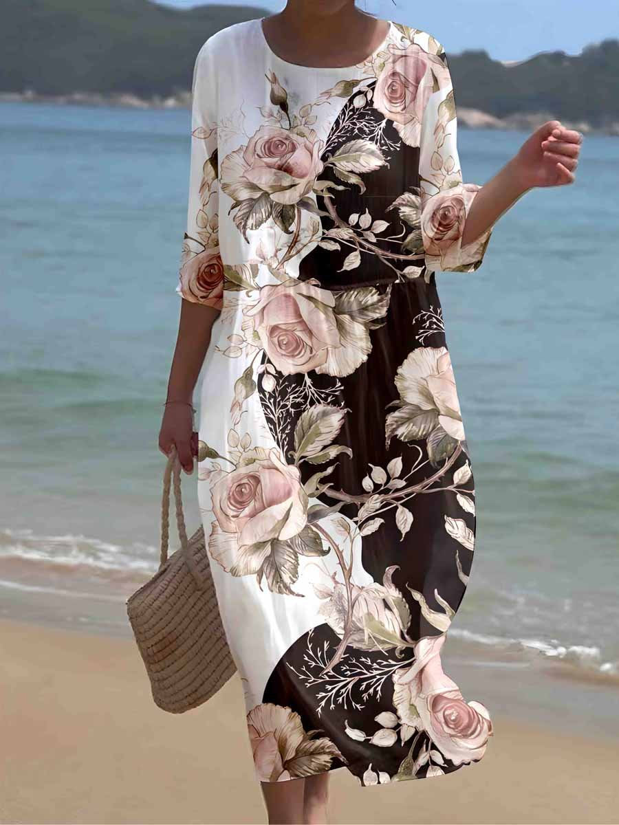 Women's Irregular Flower Resort Style Dress