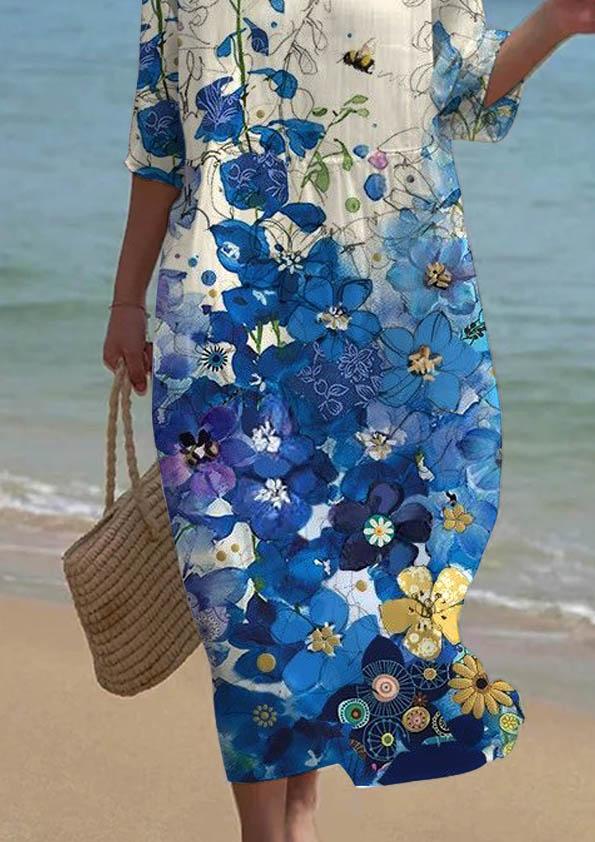 Women's Floral Print Vintage Dress