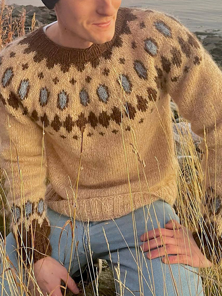 Icelandic Pattern Pullover Sweater