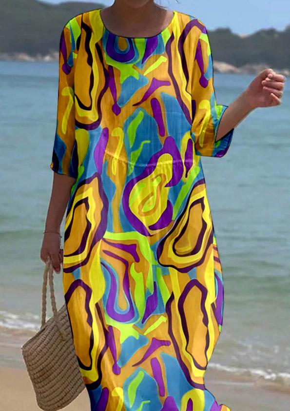 Women's Art Print Resort Style Dress