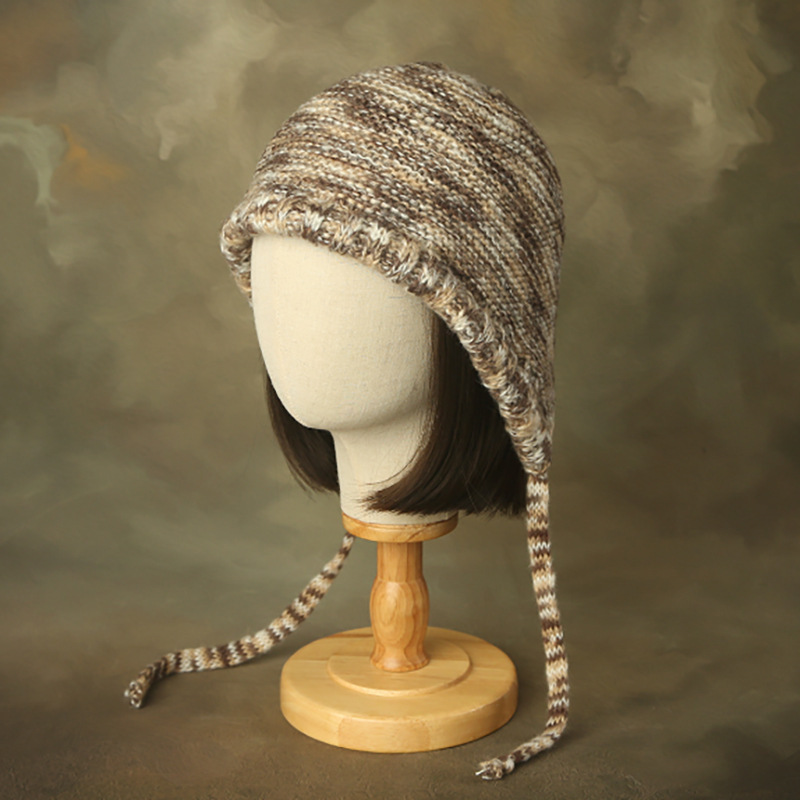 Retro Rainbow Ethnic Style Ear Protection Warm Knitted Hat