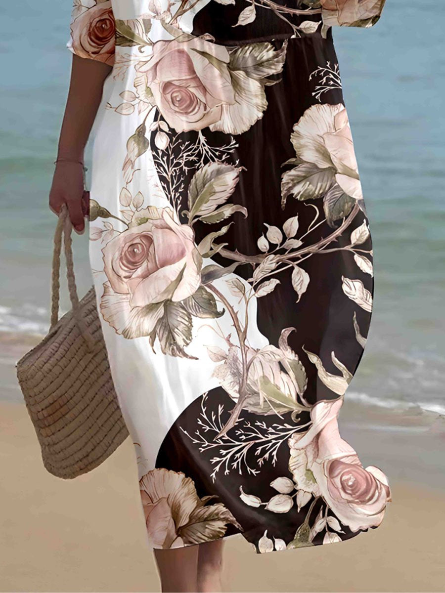Women's Irregular Flower Resort Style Dress
