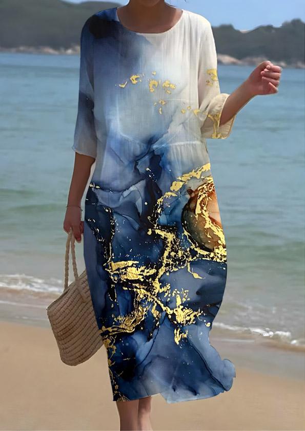 Women's Art Fluid Pattern Resort Dress