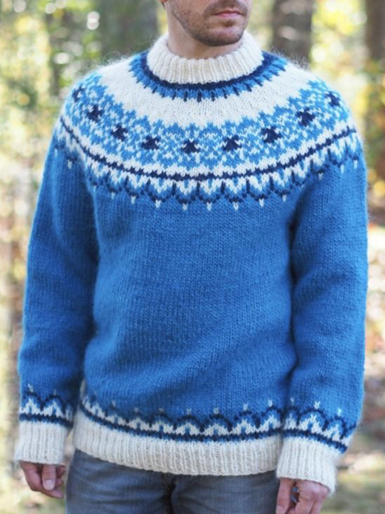 Retro Warm Icelandic Nordic Pullover Sweater
