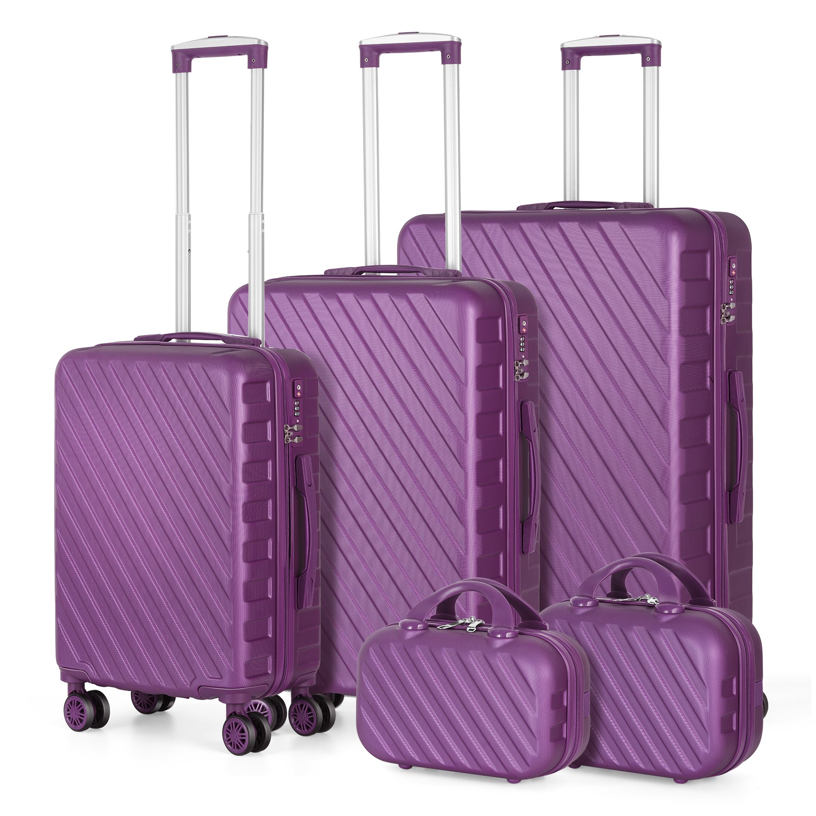 5 Piece Set - Suitcase with Vanity Cases – Hikolayae