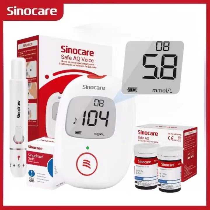 Hlasový glukometr Sinocare Safe AQ Voice, vysoce přesný glukometr