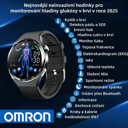 Nejnovější chytré hodinky Omron pro neinvazivní monitorování hladiny glukózy v krvi (monitorování v reálném čase, neinvazivní léčba)