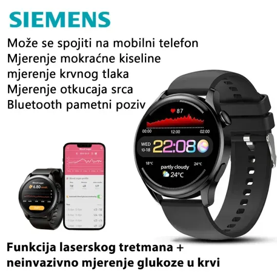 🌟 Siemens Laser Therapy Watch 🩺 Sleduje srdce, tlak i cukr – kontrola vašeho zdraví každý den!
