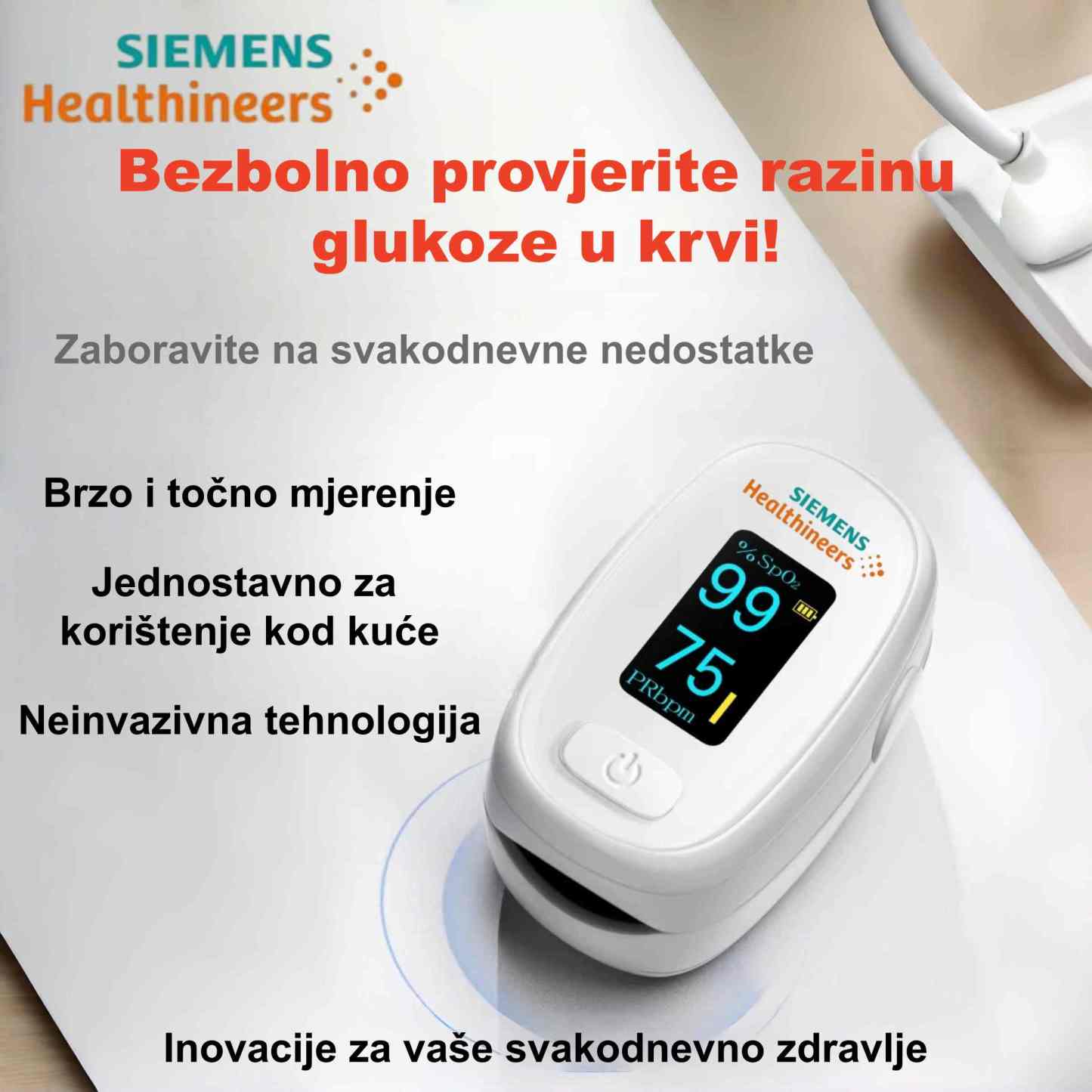 Siemens donosi kraj iglama: Uđite u eru beskontaktnog mjerenja! 🚀 Revolucija senzora prikazuje potrebne vrijednosti bez ijednog uboda. Maksimalna udobnost i točnost za 3 sekunde.