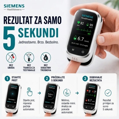 🩸 Siemens™ 11-u-1 mjerač glukoze u krvi bez igle Bez uboda • Bez test traka • Rezultati za samo 5 sekundi