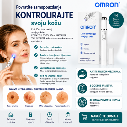 Omron™ višenamjenska olovka za uklanjanje madeža za cijelo tijelo – najnoviji model 2026. Bezbolesno, neinvazivno rješenje za njegu kože. Omogućuje brzo uklanjanje madeža iz udobnosti doma, bez ožiljaka. Proizvedeno u SAD‑u.