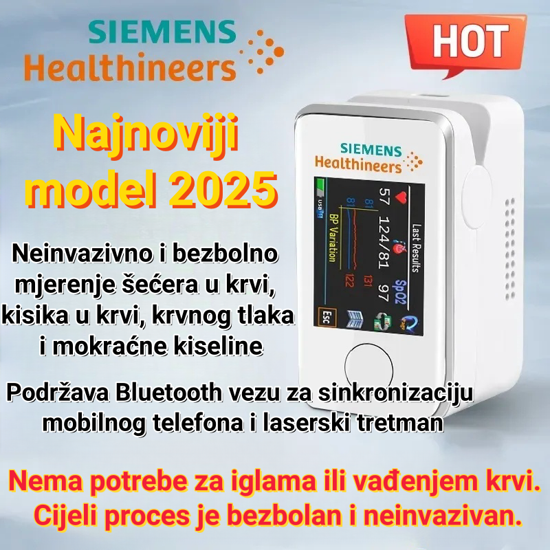 🌈Tehnološke inovacije u medicinskim istraživanjima 2025.: Siemens bezbolan i neinvazivan prijenosni mjerač glukoze u krvi, zdravstveno praćenje glukoze u krvi nikada nije bilo tako jednostavno!