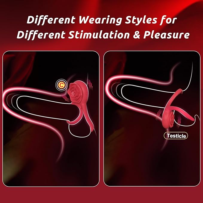 Unisex Rose Vibrator💑💑 - Rose Double Ring💕💕