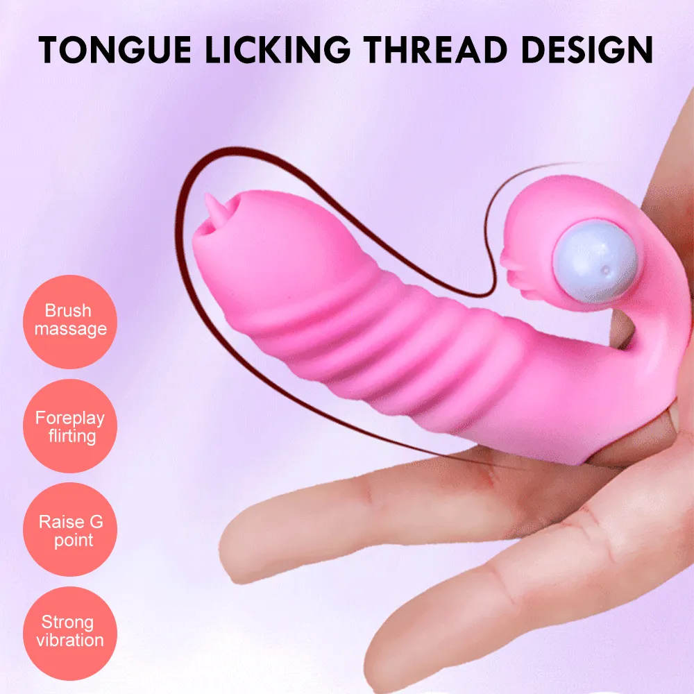 🔥💕2025 New Release -Tongue licking vibrating finger sleeve